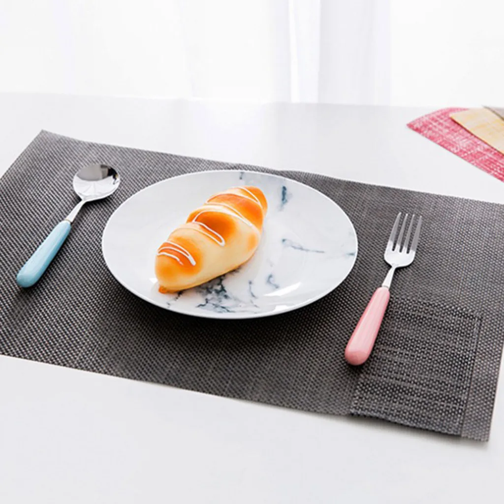 

Tableware Placemats Table Mat Insulation Mat Western Food Woven Rectangular Placemat Kitchen Accessories Dining Table Coaster