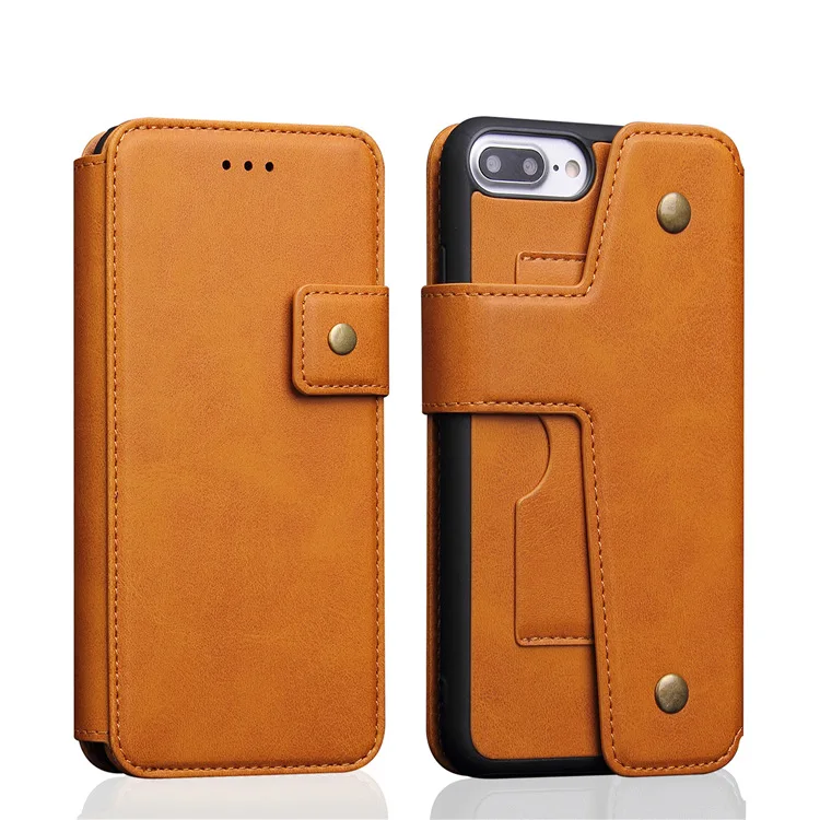 

Phone Accessorie Dirt-resistant Anti-knock Kickstand Plain With Card Pocket Leather Mobile Wallet Case Wallet Case Anti-knock