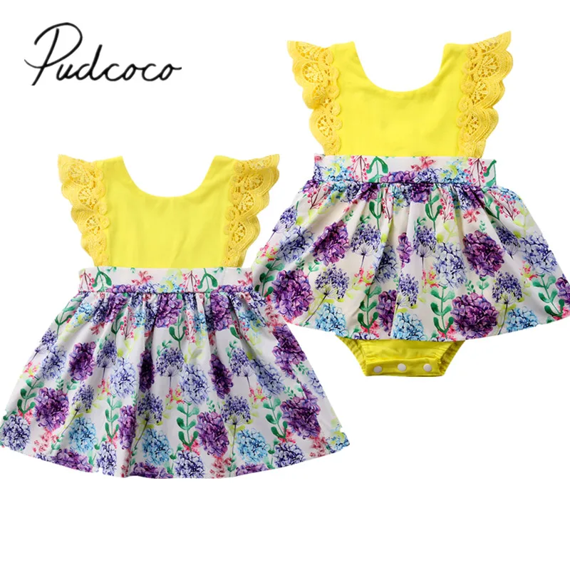 

2018 Brand New Newborn Toddler Kids Baby Girl Sister Matching Floral Jumpsuit Romper Dress Family Outfits Summer Sunsuit Clothes