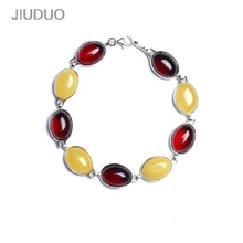JIUDUO ювелирный эксклюзивный дизайн из натурального Приморского янтаря пчелиный воск женский браслет 925 Серебряная Инкрустация для поддержки повторного осмотра