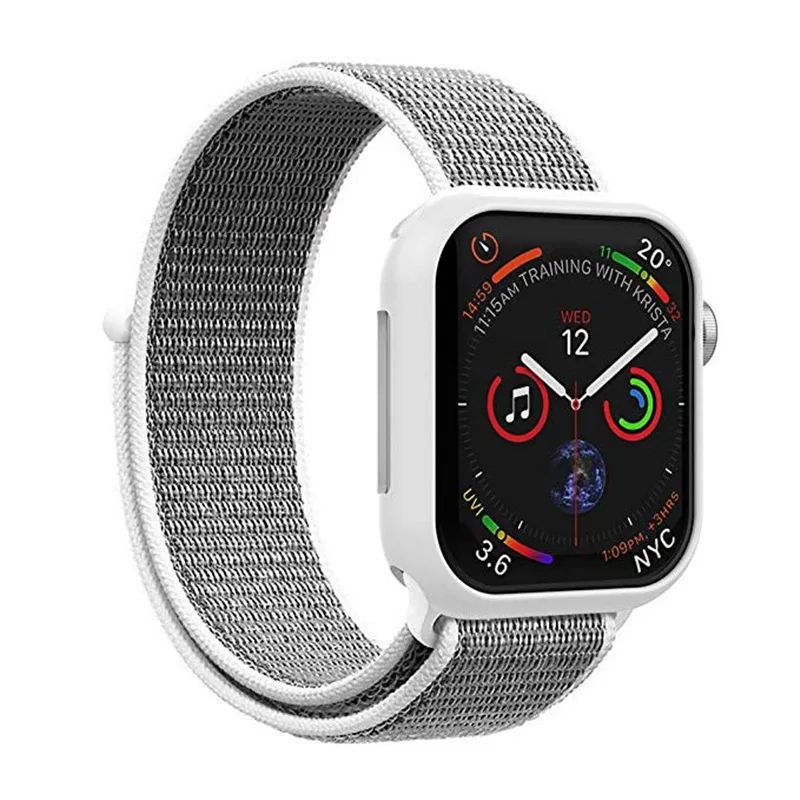 Нейлоновый спортивный ремешок для Apple Watch 4/5 ремешок 40 мм 44 мм с защитным чехлом браслет для iWatch Apple Watch 42 мм 38 мм