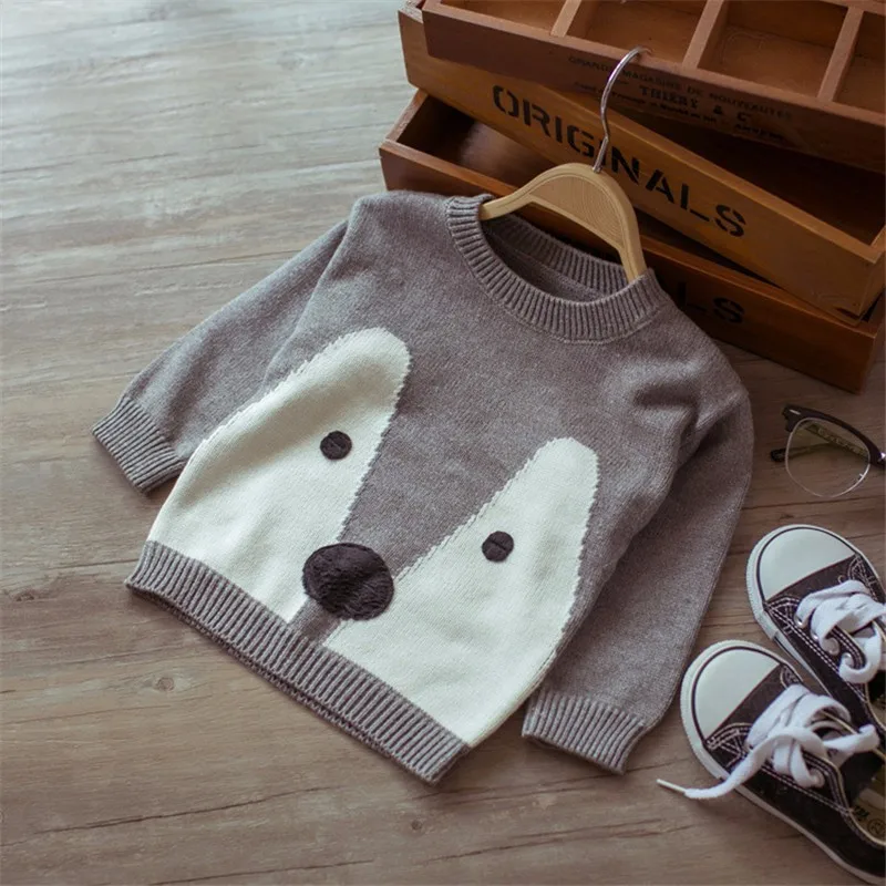Коллекция года, осенне-зимняя одежда для маленьких мальчиков и девочек теплые свитера с рисунком лисы детские пуловеры, верхняя одежда Детский свитер
