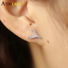 Новые блестящие хрустальные инициалы буквенные ослепительный фианит Y серьги-гвоздики Горячие Вечерние ювелирные изделия аксессуары