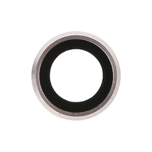 Белая стеклянная крышка для объектива камеры заднего вида с держатель для металлического каркаса для iPhone 6 Plus 5,5 дюйма