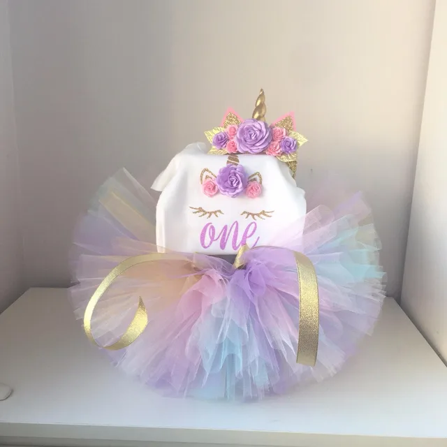 Toddler Fairy Purple Baby Girl Unicorn Party Dresses For Girls