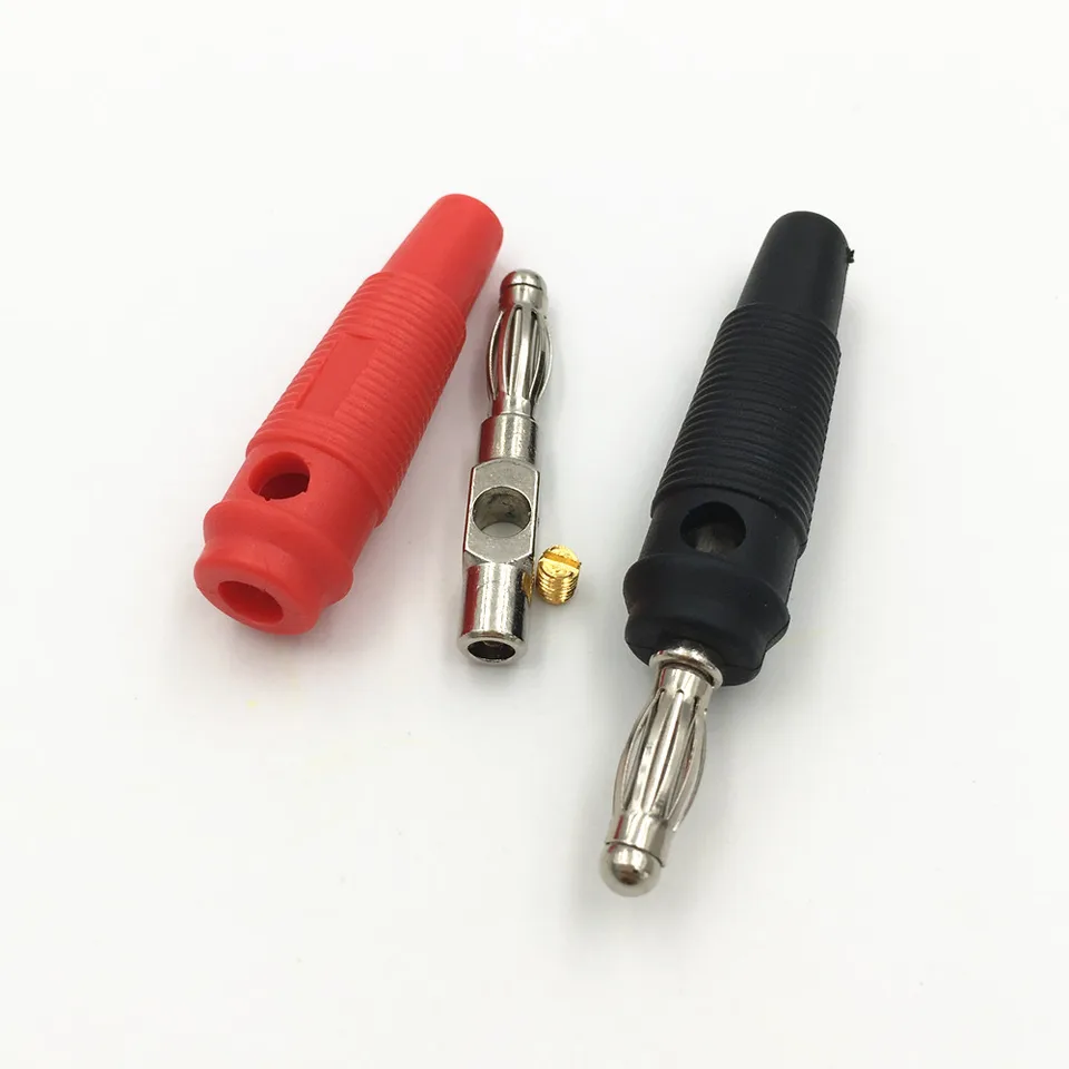 100 pcs 5 Color 4MM Nickel Plated Banana Plug FOR Probes BINDING POST