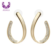 Hoop Earrings for Ladies Women with Full Rhinestone Circle Fashion Design Personality Party Gift Girl