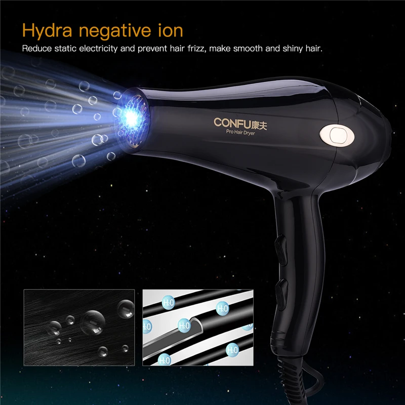 

Professional Hairdressing Ionic Blow Dryer 2000W Powerful Electric Salon Hair Dryer Constant Tempreture Overheating Protection