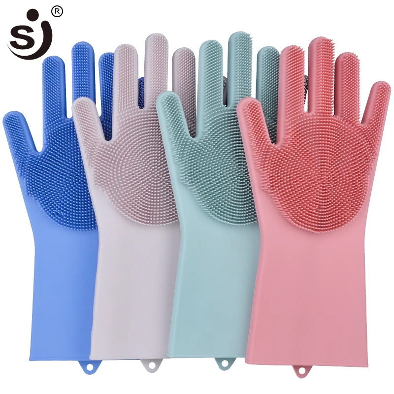 1Magic Silicone Cleaning Gloves Silicon Dusting Dish Washing Gloves Kitchen Cleaning Tableware Washing-up Gloves Dish Washing