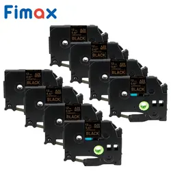 Fimax 8 шт совместимый с Brother P сенсорный Этикетка ленты TZe334 TZe334 TZ 334 12mm золото на черном принтер этикеток устройство для печатания этикеток Цзы