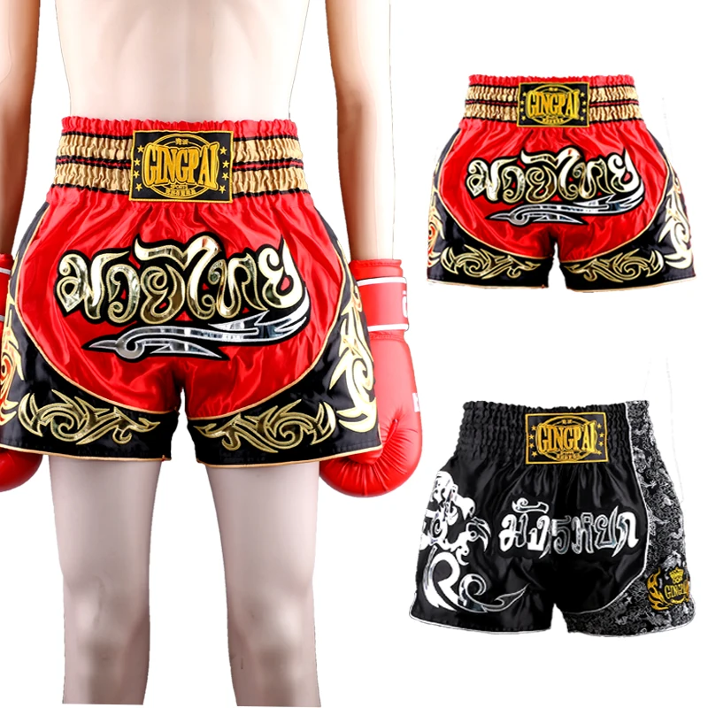 Красные, черные Санда боксерские трусы MMA Fight trunks Бриджи мужские боевые искусства Seen Pretorian брюки Муай Тай шорты Короткие трусы