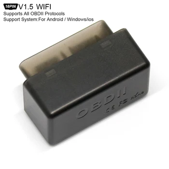 

Fit for ELM327 V1.5 obd2 WIFI Scanner automotivo Auto Diagnostic Tool OBD 2 escaner automotriz vag com For Android ios Windows