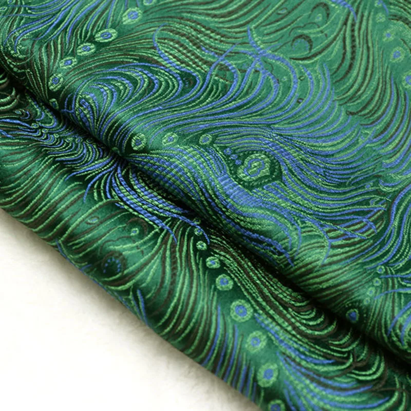 

Quality Red Feather Brocade Fabric Jacquard Apparel Costume patchwork fabric Curtain Upholstery Furnishing Materil Home Decor 50