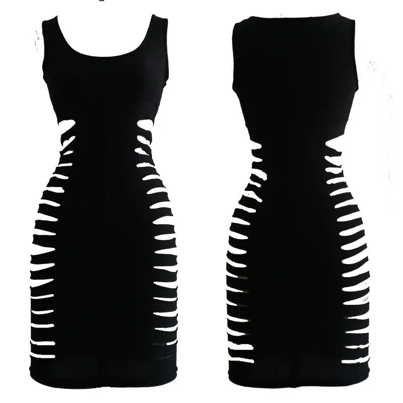 New Arrival Fashion Women Gowns Sleeveless Tight Dresses Black Solid Fish Bone Shape Hole For Club Evening Party Dress Cd Dress Clothedress Vest Aliexpress