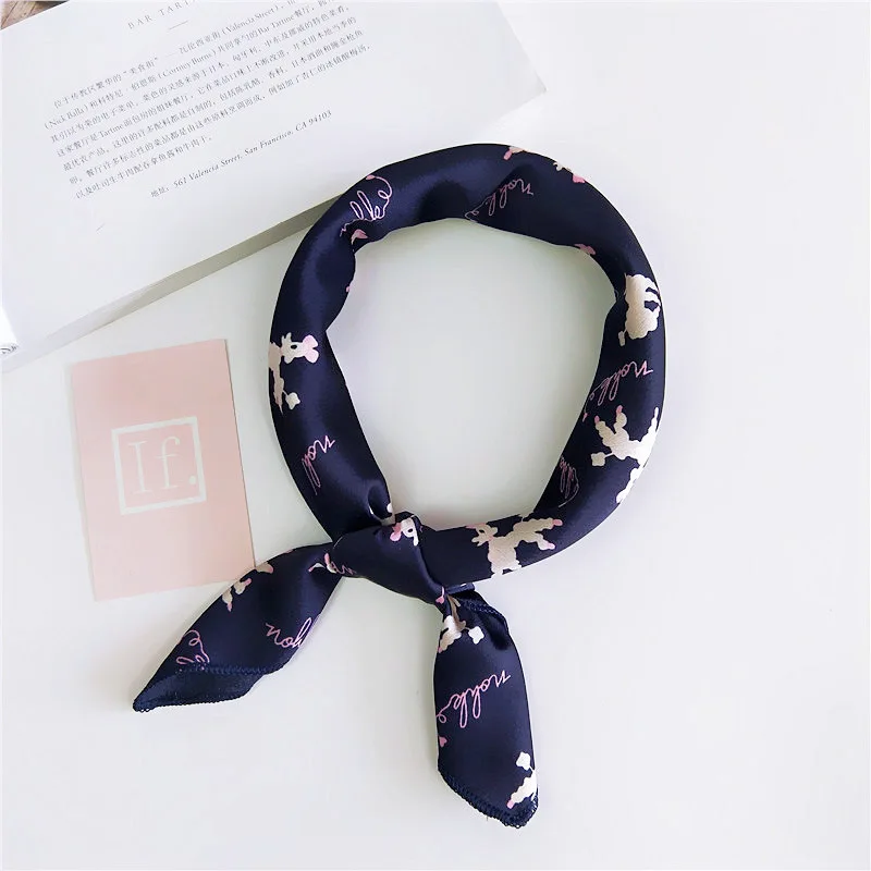 Квадратный шарф, повязка для волос, женский элегантный маленький винтажный обтягивающий шарф, ретро шелковый шарф на шею, квадратные шарфы - Цвет: 32