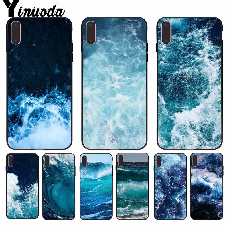 Yinuoda الأزرق البحر DIY الطباعة الرسم غطاء إطار هاتف محمول شل ل أبل فون 8 7 6 6 S زائد X XS ماكس 5 5 S SE XR الهواتف المحمولة