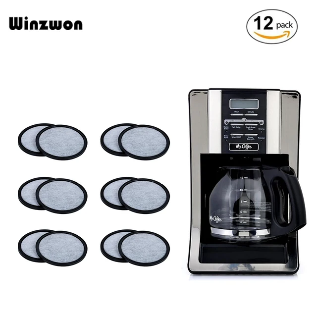 Cheap 12Pcs/set Reusable Charcoal Coffee Filters Cartridges Water Filter Replaces Active Carbon For Mr Coffee Machines Coffee Maker 