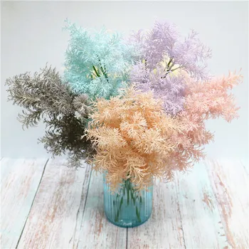 

Christmas Wedding Artificial Fake Spray Pine Needle Plant Grass Flocking Antlers Leaf Garden Wedding Decoration Flower