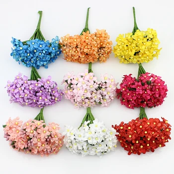 

12pieces Artificial Plum Stamen Berry Flower, Fake Flowers For Wedding Decoration DIY Scrapbooking Wreath