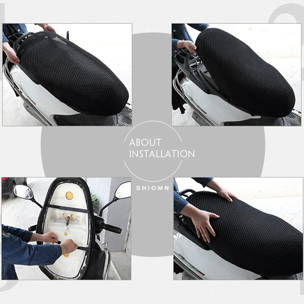 Motorcycle Seat Cover Waterproof Sun Insulation Scooter Seat Cushion Protect Black Camo for Vespa Kawasaki Yamaha Triumph Honda -