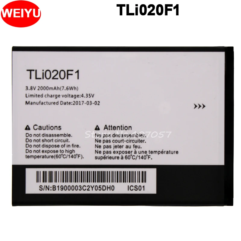 Аккумулятор TLI020F1 2000 мАч для TCL J720T J726T Alcatel One Touch Pop 2 5042d C7 7040|tli020f1 battery|battery forbattery 2000mah