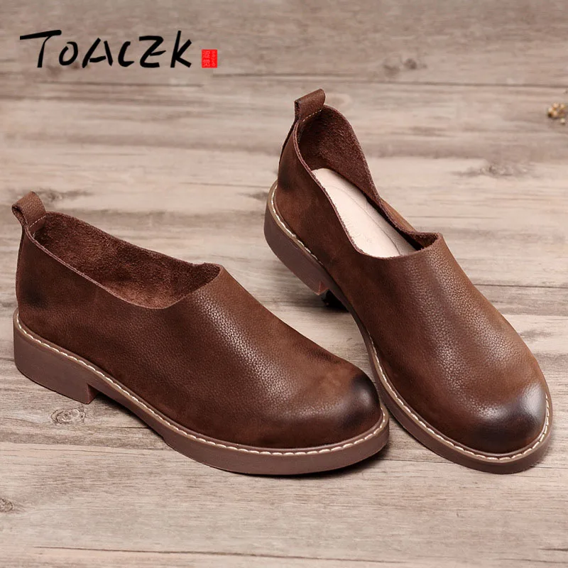 

Autumn new single shoes female retro art casual shoes Sen handmade shoes soft leather flat feet