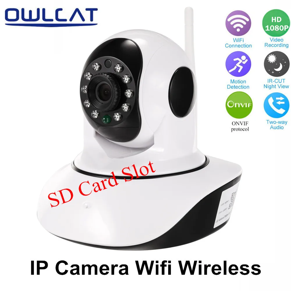 OwlCat Full HD 1080P 720P Wifi IP Camera Wireless Pan/Tilt Two Way Audio P2P Baby Monitor SD Card Slot Dome CCTV Security Camera owlcat 720p security wireless network cctv wifi ip camera megapixel hd tf card slot two way audio pan tilt ir cut night vision