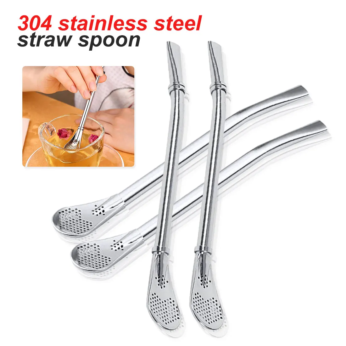 Tea Filter Yerba Mate Tea Straws Bombilla Gourd Reusable