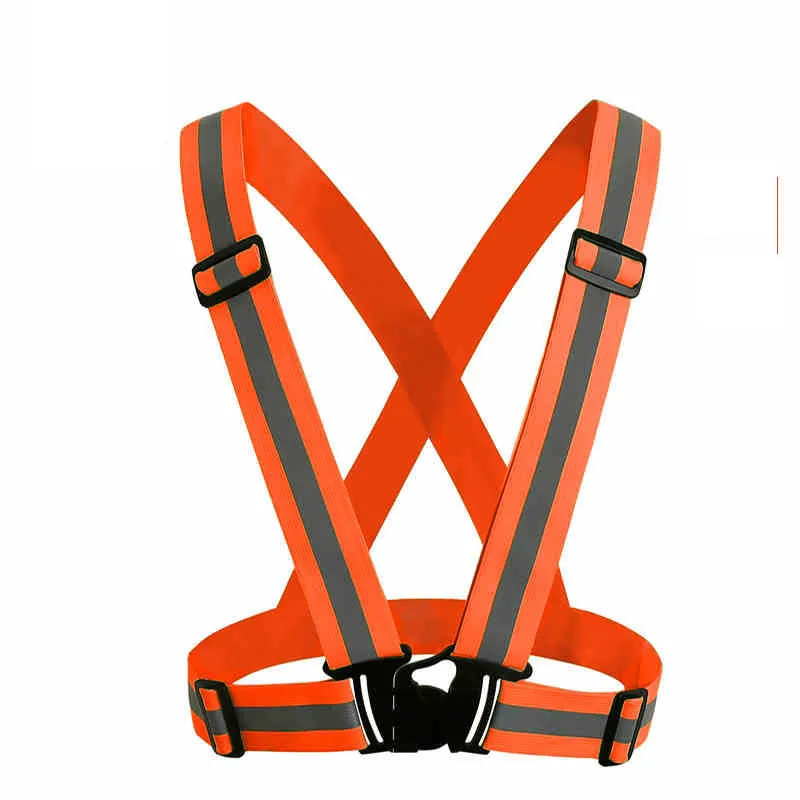 Унисекс мотоциклетный светоотражающий ремень безопасности жилет высокая видимость жилет Одежда Бег Велоспорт Спорт на открытом воздухе предупреждающий пояс - Цвет: orange