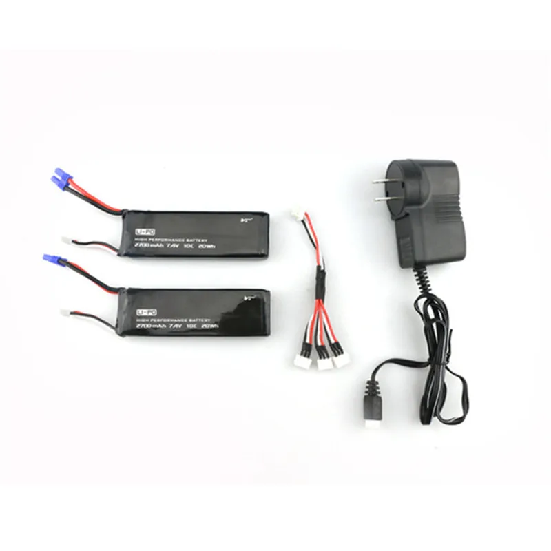 Hubsan H501S X4 запасные части 2 шт. 7.4 В 10C 2700 мАч Батарея 1 до 3 зарядный кабель Разъем