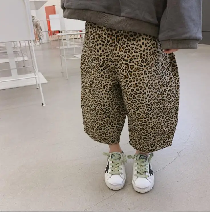 

2019 new wholesale boys girls leopard pants cotton spring fashion kids pants 1-6t HF886