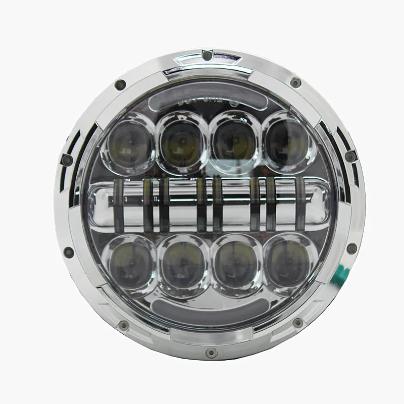 

Hi/Low beam with DRL white and Turn signal Amber 7" Inch Round Led headlight Projector 80W off road LED driving light for motor