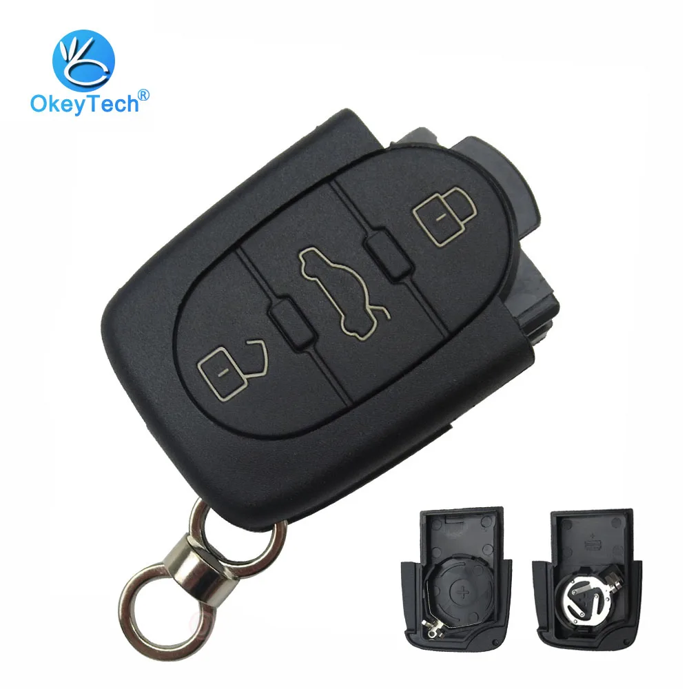 OkeyTech 3 Button Remote Car Key Shell Cover Case Part Replacement Fob