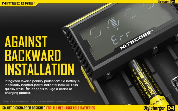 Preço de Fábrica Referência em Carregador aa em Bateria Novo Digitalizador Inteligente Carregador Nitecore d4 digitalizador inteligente d4, carregador aa em bateria nitecore
