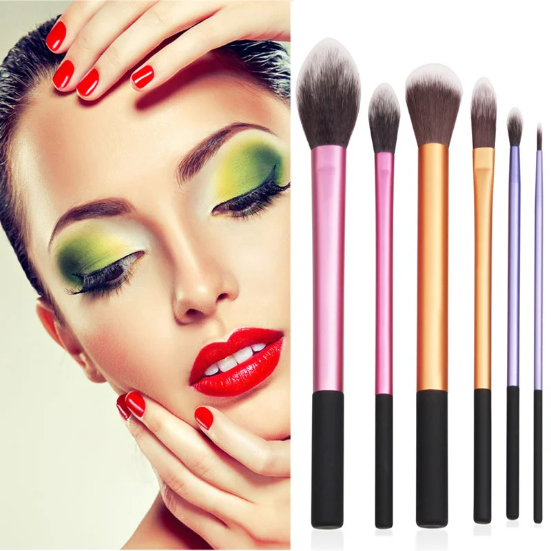 

6pcs Professional Cosmetic Makeup Brush Set Buffing Pointed Foundation Eyeshaow Fine Liner Brush Beauty Makeup Tool