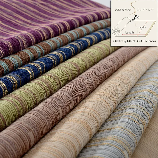 280 cm Brede Streep Indigo Chenille Jacquard Gordijnen Stof ... 280 cm Brede Streep Indigo Chenille Jacquard Gordijnen Stof ...