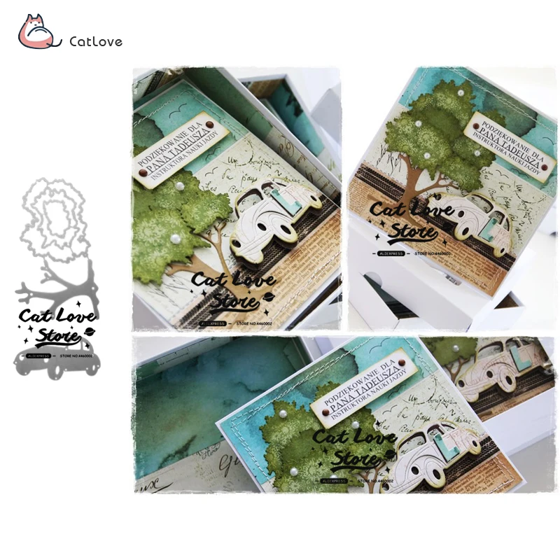 

Car Tree Plant Metal Cutting Dies Stencils For DIY Scrapbooking Paper Card Decorative Craft Dies Embossing Die Cuts New 2019