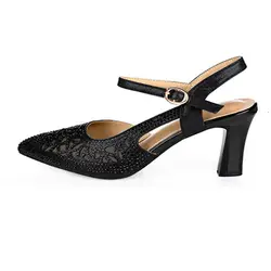 Sandalias/Женская обувь; летние женские босоножки из флока; повседневная обувь с острым носком; элегантные вечерние туфли на высоком каблуке;