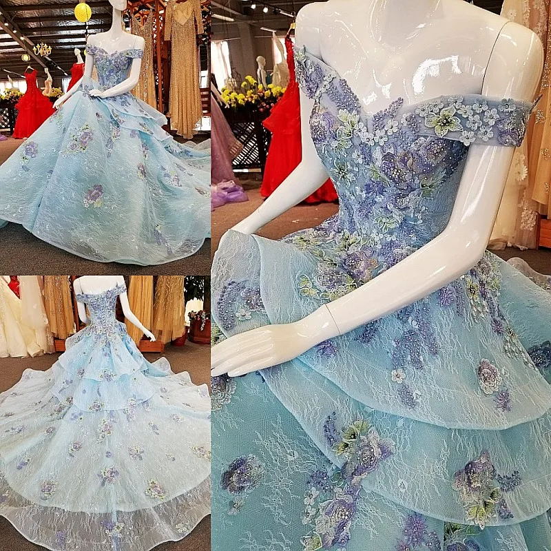 LS00344 Blue evening dress long sweetheart ball gown corset back off the shoulder abendkleider prom dresses real photos LS00344 Blue evening dress long sweetheart ball gown corset back off the shoulder abendkleider prom dresses real photos
