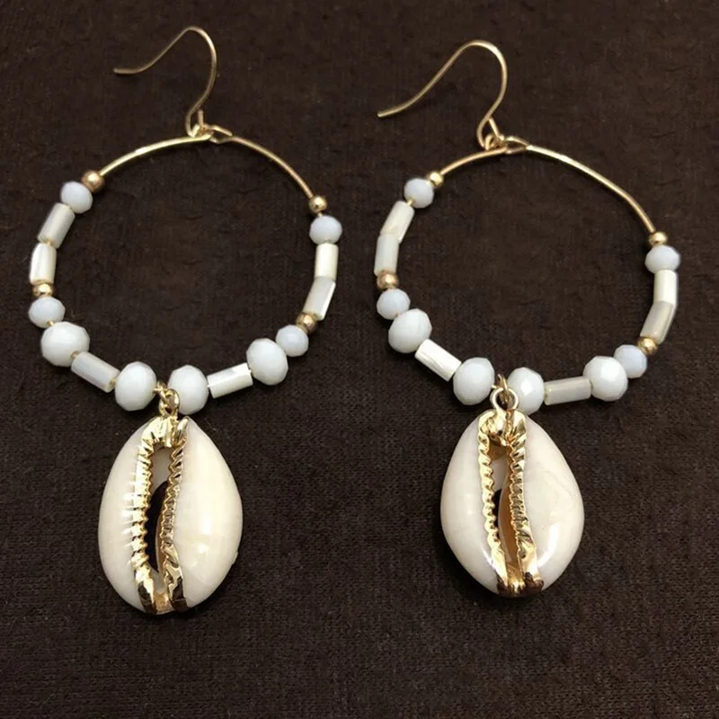 

1 Pair Natural Shell Earrings Hoop Drop Earrings Rings Fashion Jewelry Gadgets for Women Gift Romantic-in Jewelry Accessories