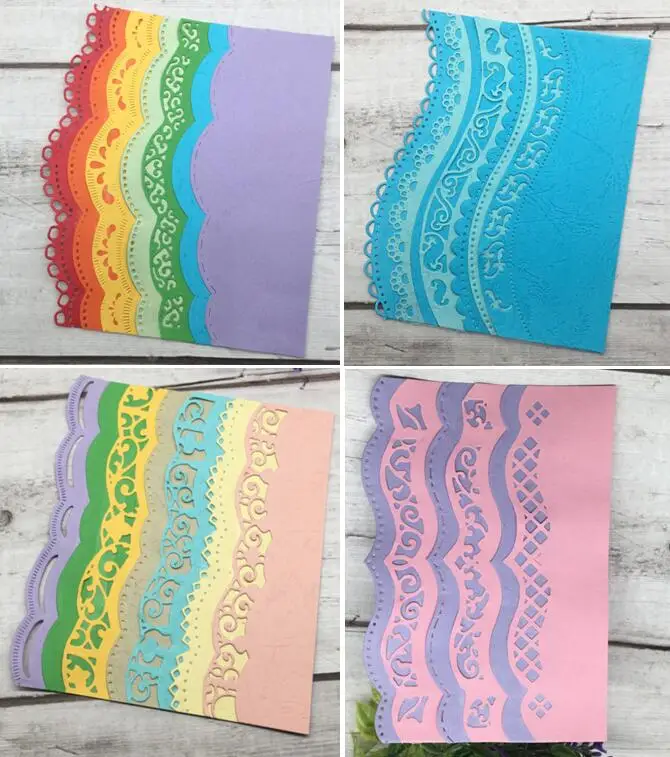 

New Arrival Vintage Lace Engraving Curved Wavy Border Edge Metal Cutting Dies for Embossing Scrapbooking Paper Greeting Cards