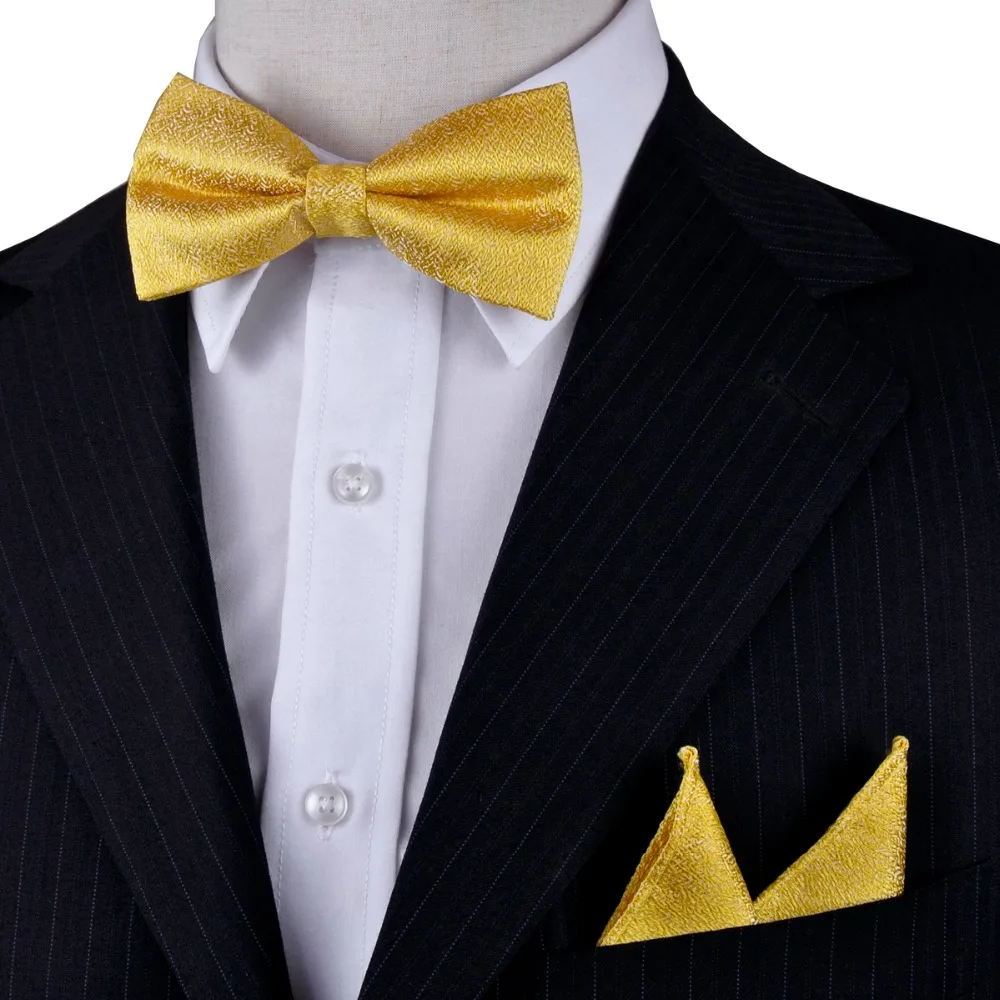 Buy Free Shipping Solid Yellow Gold Mens Bow Tie Set Tuxedo Pre tied 100 Silk