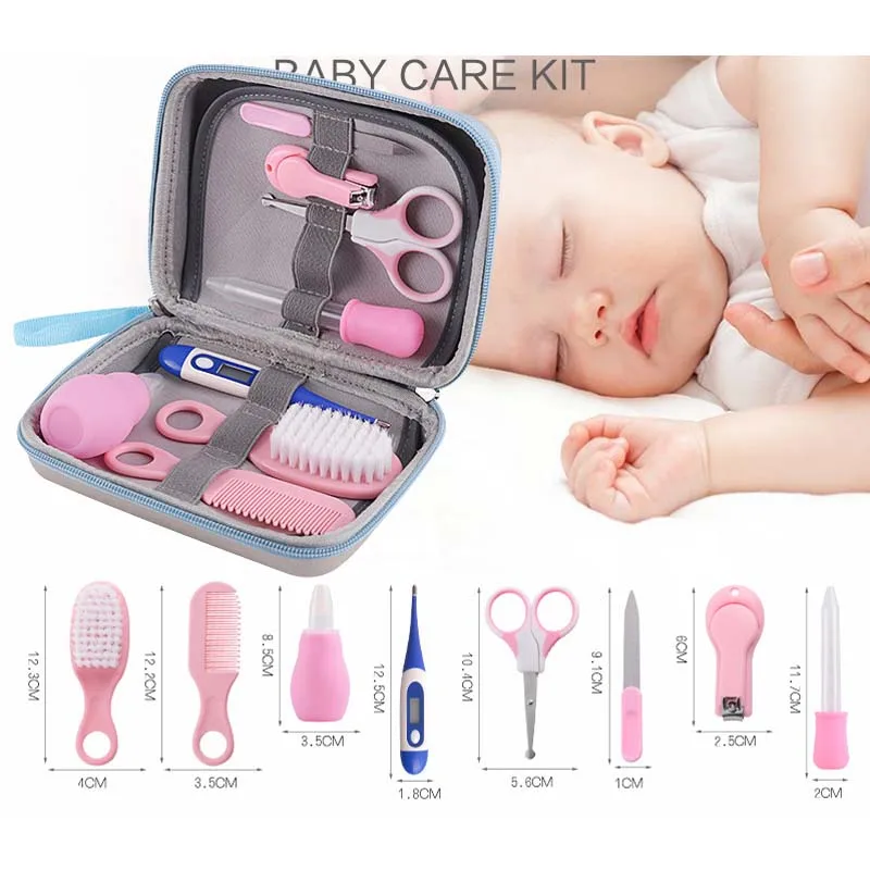 8Pcs Baby Grooming Health Care Manicure Set Baby Nail Care Practical Clipper Trimmer Convenient Daily Hair Brush Kits