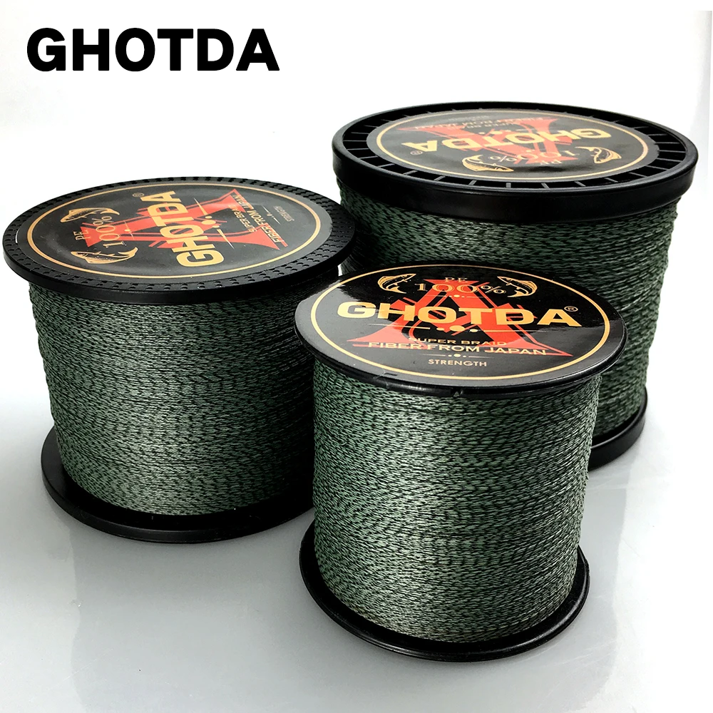 GHOTDA 100 متر 300 متر 500 متر 1000 متر 8 حبلا 22LB-80LB صنارة صيد بولي ايثيلين مجدول التمويه المتعددة الشعيرات خط الكارب الصيد المياه المالحة