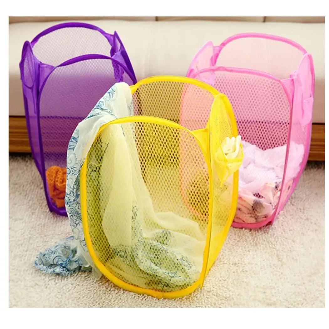 Поп-мешок для белья портативная сетчатая стиральная складная корзина для белья сумка