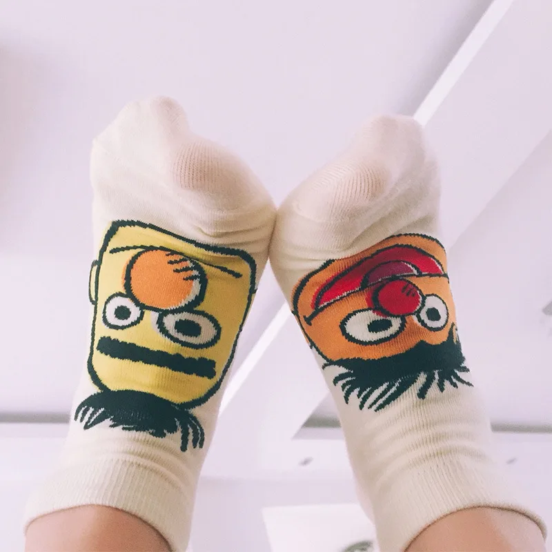 Осень лето 2018 женские хлопковые носки забавные модные короткие Harajuku с героями