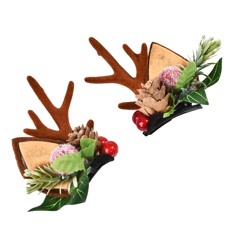 

Lolita Hair Clips Headband Christmas Deer Horn Children Girls Antlers Hairpins Headdress Hair Accessories For Christmas Gift