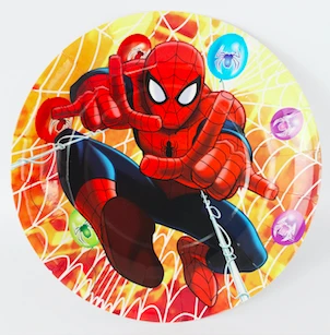 7inch plates 6pcs Качество паук супер человек с днем рождения украшения чашки тарелка ложка вилки баннер шляпа фестиваль вечерние мероприятия вечерние принадлежности - Цвет: 7inch plates 6pcs