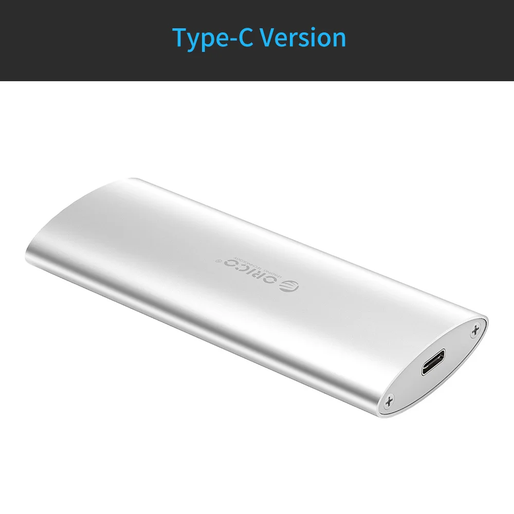 Чехол ORICO SSD из алюминиевого сплава M.2 to type-C высокоскоростной корпус SSD 5 Гбит/с USB3.0 жесткий диск коробка для Windows/Mac/Linux - Цвет: Type C Version