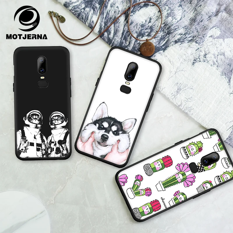 

Fashion Patterned Soft Black Matte TPU Case For Oneplus 5T 6 5 Cartoon Painted Phone Back Cover for One Plus 6 5T Fitted Case